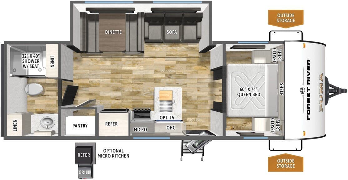 2026 Forest River Puma Camping Edition 250RBCE floorplan