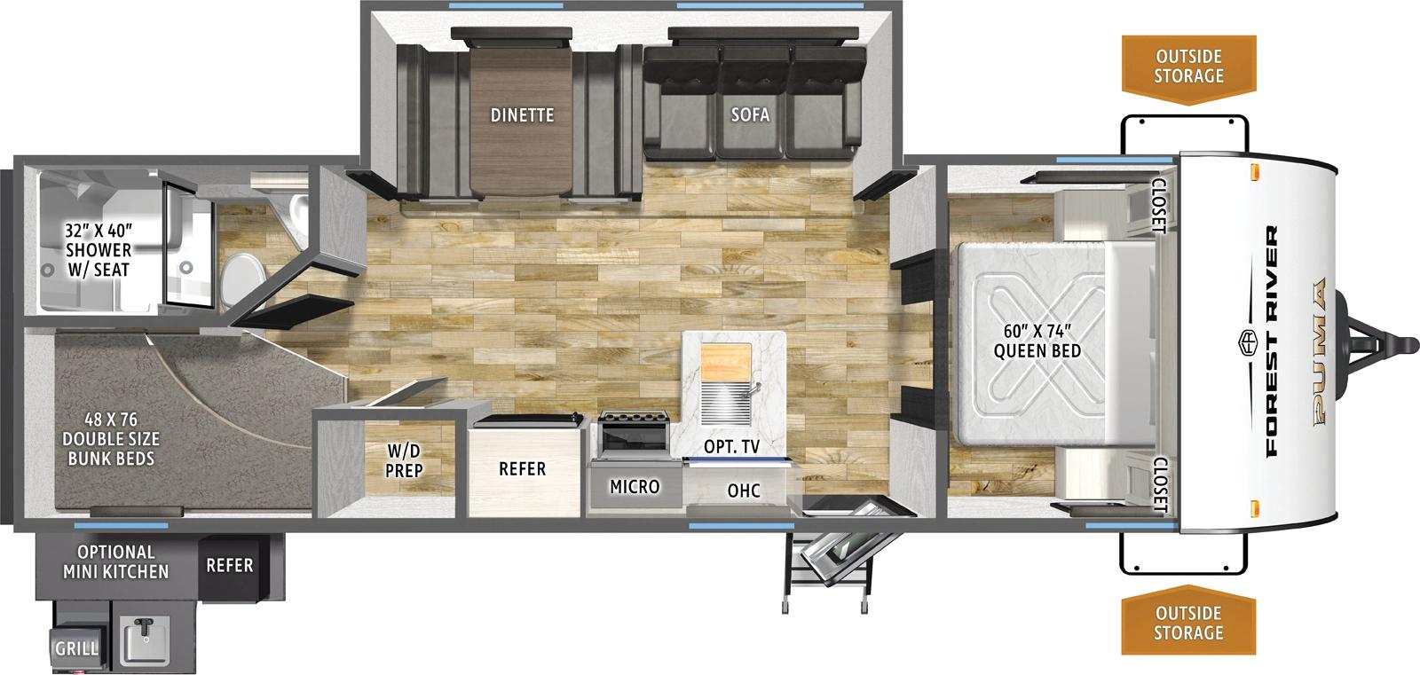 2026 Forest River Puma Camping Edition 283BHCE floorplan
