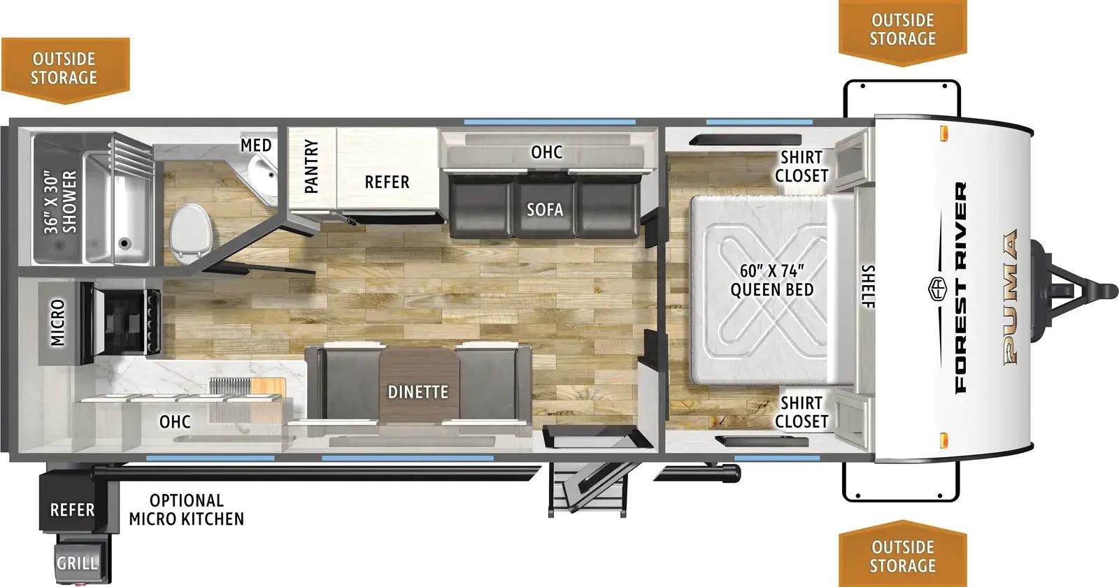 2026 Forest River Puma Camping Edition 210RKCE floorplan