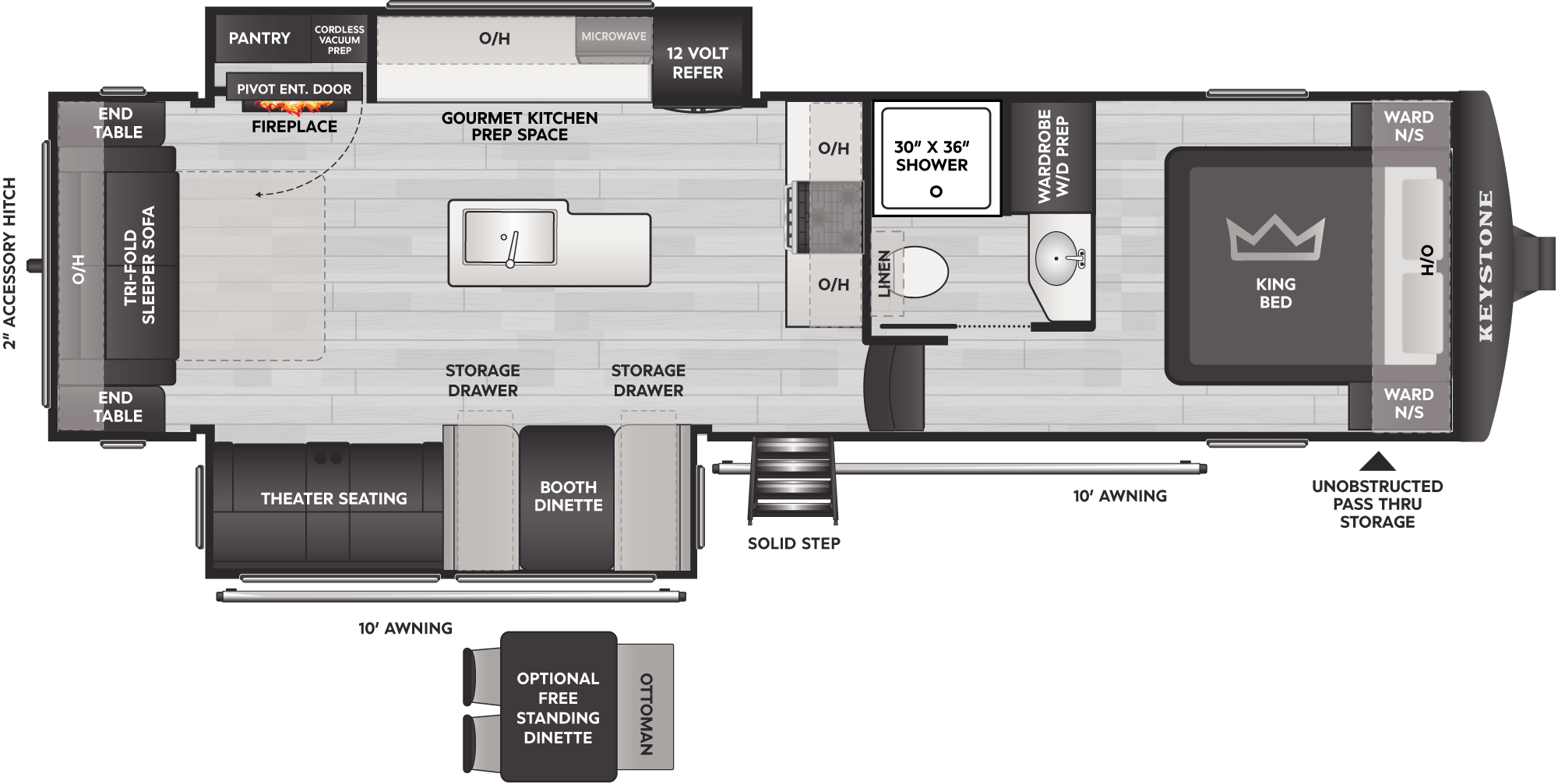 2026 Keystone Cougar Half-Ton 28RLI floorplan