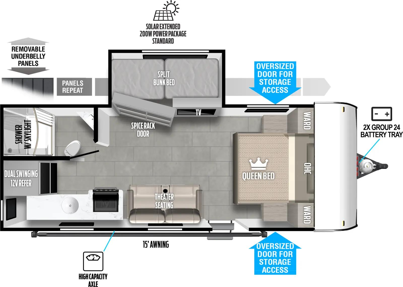 2025 Forest River Salem FSX 162RBSX floorplan