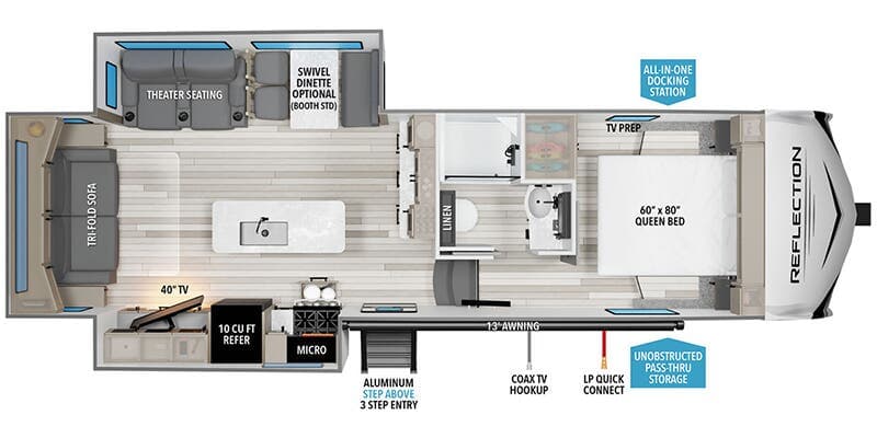 2026 Grand Design Reflection 100 Series 28RL floorplan