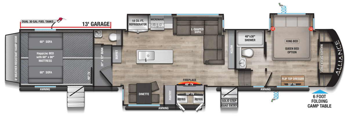 2026 Alliance RV Valor 41V13 floorplan