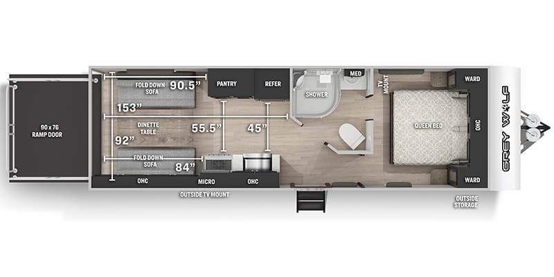 2021 Forest River Cherokee Grey Wolf 22RR floorplan