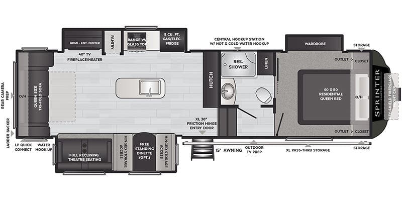 2021 Sprinter Campfire floor plan